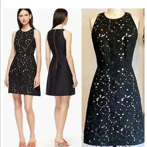 Kate Spade sleeveless black a-line dress with romantic floral cutwork